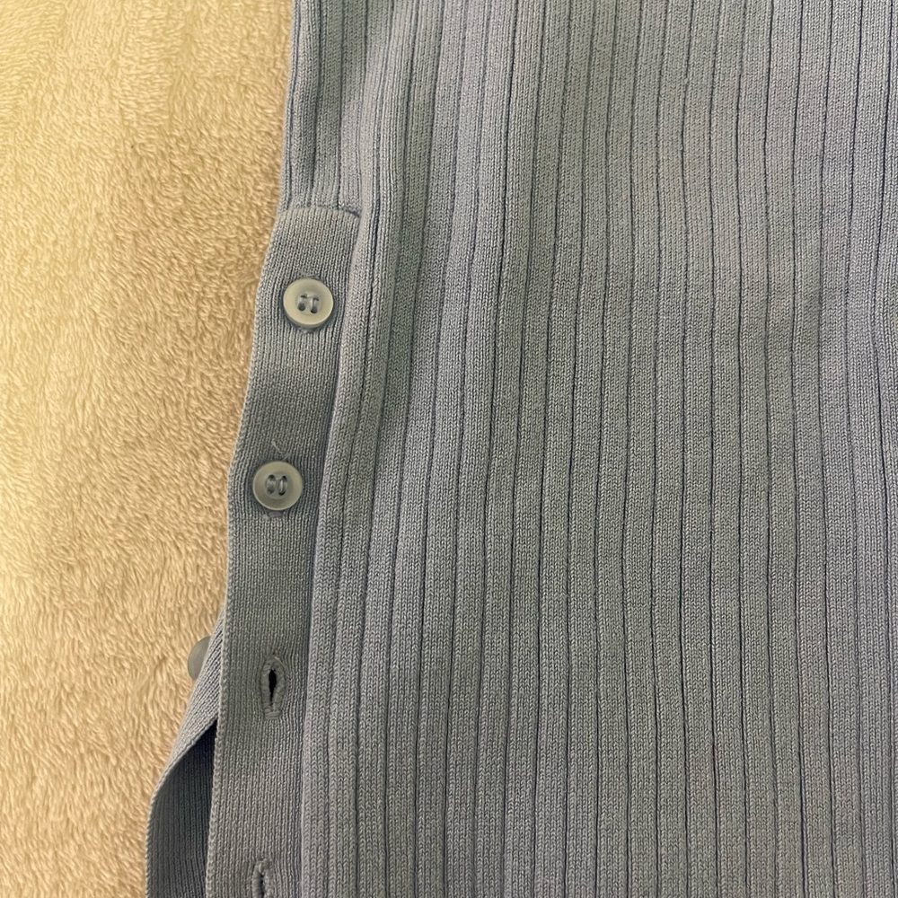 Zara light Blue Ribbed Strapless Top - Picture 3 of 3